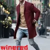 Erkek Ceketler 2023 Sonbahar Kış İnce Fit Yün Yünlü Erkek Kaşmir Karışımlı Uzun Palto Siyah Kırmızı Gri Ceket Dış Giyim S3XL 231023