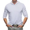 T-shirts pour hommes printemps automne chemise hommes grande taille à manches longues à capuche décontracté solide T-shirts pour Fitness coton hommes hauts T-shirts