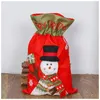 Envoltório de presente 56x34cm Saco de presente de Natal Saco de armazenamento com Papai Noel Boneco de neve Rena Ornamento Decoração de festa Feliz Natal Caixa de embalagem 231023
