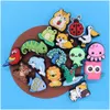 Pièces de chaussures Accessoires En Gros 100 pcs Pvc Dauphin Lézard Lion Grenouille Charmes Belle Chat Animaux Pour Enfants Bracelet Bouton Clog Drop Dhzq5