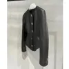 女性用レザーリアルシープスキンスリムショートジャケットファッションブラック秋の本物のコート
