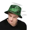 Berets Tropical Summery Green Hawaiian Palm Tree Floral Bucket Hat Summer Headwear Fishing Cap For Outdoor Sports Unisex Bob