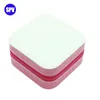 Sublimation PU Jewelry storage Boxes Mini Square jewelry collection Organizer for heat transfer print Stud Earrings Necklace Ring case Accessories Holder Pouch