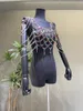 Damen Tanks H80S90 Mode Kristall Strass Poncho Schal Wome Sexy Hollow Out Diamant Kette Party Festival Tank Top Beachwear Lingeri