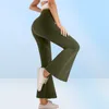 Yoga Split Flared Pants Women039s Leggings Vwaist Split Without Pocket High Waist Elastic Belly Closing Dance Pant Trouses5397519