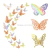 Наклейки на стену Декор бабочек 24/3D бабочки для вечерние украшений с магнитамиcolorf 24 Прямая доставка Amccg