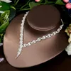 Halsband örhängen set hibride classic geometric kubik zirkonia trendig hänge och örhänge för damer brud modegåvor n-398