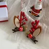 Acessórios de cabelo 2 pcs Natal Hairpin Antler Clips Mulheres Deer Ear Party Headbands Ano Festival Meninas Bola Hairwear