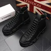 Top Men Leather S Fashion Quality Platform Casual Sneakers Mash Man Trending Leisure High Tops Scarpe