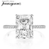 Bröllopsringar Pansysen 925 Sterling Silver Emerald Cut Simulated Moissanite Diamond Wedding Rings for Women Luxury Proposal Engagement Ring Q231024