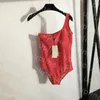 Sexy Biquinis met één schouder, ontwerper, letterprint, bikini, zomer, buiten, strand, zwemmen, badmode, feestbadpak