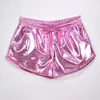 Damesshorts Dames Glanzend Metallic 2023 Zomer Holografische Wetlook Casual Elastisch Trekkoord Festival Rave Booty