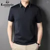 Men's T Shirts Silk Solid Color Short T-shirt Daily Business Summer Youth Short-sleeved Shirt Ice Half-sleeved Polo Fashion Custom