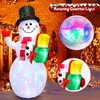 Christmas Decorations Christmas Inflatables BalloonSanta Claus Snowman Outdoor Decoration with Colorful Rotating LED Lights Holiday Party Yard Decor 231024