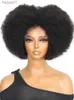 Syntetiska peruker Afro Kinky Curly Bob Natural Color Glueless Wig Hair Ready to bär 250% Density Affordable Remy Human Hairl231024