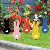 庭の装飾ウサギはイースターアウトドアウォータープルーフパーティーヤードサインを形作る