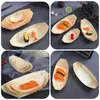 Dinnerware Sets 50 Pcs Trays Disposable Sushi Kayak Wooden Bowl Tableware Boat Shaped Snack Restaurant Plate Home