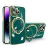 Custodia per telefono Fashion Shinny Color con anello magnetico per iPhone 15 14 13 12 11 Pro Max XR XS 6 7 8 Plus Custodie antiurto con protezione a 360 gradi