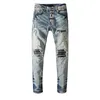 Mäns designer jeans rivna rivna cyklist Slim Fit Biker Jeans herrmode mäns svarta byxor ner hemma-28-40