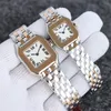 Montre de réservoir carré mouvement à quartz orologio montre de diamant pleine montre en acier inoxydable de luxe simple dames montres hommes montre populaire dh016