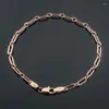 Link Pulseiras FJ Homens Mulheres 585 Rosa Cor Estampada Pulseira Correntes Joias