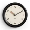 Wall Clocks 2023 Cream Style Round Clock Japanese Korean Living Room Home Decor Beige