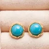 Hoop Earrings Blue Cp;pr Stud For Women Modern Design Luxury Trendy Female Accessories Wedding Party Temperament Jewelry Gift