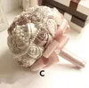 Bröllopsblommor i lager 2023 Crystal pärlstav underbar bukett rose brudtärna konstgjorda pärlsafar elfenben brud brud