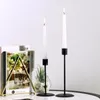 Candle Holders 2 pcs Modern Black Candlestick Metal Candlesticks Holder Easy to Use Dining Table Decoration Gift 231023