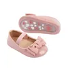 Babyschoenen Zacht Peuter Geboren Baby Meisjes Antislipzool PU Lederen Kledingschoenen Strik Prinses 0-18M Roze Wit