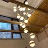 Stairs long pendant lights modern minimalist villa Nordic lamps living room lights rotating stair hanging lamp pendant light