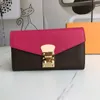 2023新しい高品質のダブルジッパーウォレット茶色の花の女性財布の豪華な財布クロスボディウォレットジッパーコインファッション財布5A