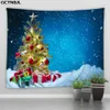 Tapestries Xmas Tapestry Merry Christmas Snowman Printed Large Wall Hanging Carpet Cloth Bed Blanket Home Room Decor Throw Rug Tapestries 231023