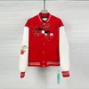 Varsitys Off Designer Kurtka Off White Jacket 2024 Męskie kurtki projektant Designer Office of Windbreaker Vintage Off White T Shirt Loose Long Baseball Hip Hop 1840