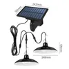 Tuindecoraties Zonne-kroonluchter Buiten Waterdichte LED-lamp Dubbele kop Hanglamp Decoraties met afstandsbediening voor binnen Schuur Schuur Roo 231023