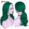 Perucas sintéticas Wignee longas perucas sintéticas verde ondulado meio parte peruca para mulheres festa diária cosplay resistente ao calor natural sem cola cabelo falso 230227