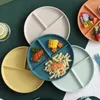 Ensembles de vaisselle 4 pièces assiette à grille assiettes à dîner cuisine petit déjeuner Restaurant plateau à collation divisé servant enfant en plastique vaisselle pour enfants