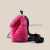 Mochila Estilo Moda mochila plissada adequada para designers femininos rosa mochila de pelúcia macia adequada para peles jovens inverno wostylishhandbagsstore