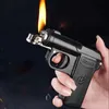 Lighters Creative Cigarette Case Lighter Portable Kerogene Toy Gun Can Hold 6 Cigarettes Cool Men Play Gadgets