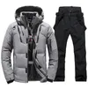 Other Sporting Goods Thermal Winter Ski Suit Men Windproof Skiing Down Jacket and Bibs Pants Set Male Snow Costume Snowboard Wear Overalls 231023