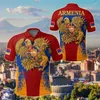 T-shirts pour hommes 2023 Polo décontracté drapeau arménien 3D imprimé maille respirant surdimensionné nom personnalisé et femmes