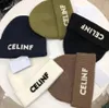 Celinf Autumn/Winter Sticked Hat Big Brand Designer Beanie/Skull Caps Staplade Baotou Letter Ribbed Woolen 516ESS