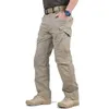 Men's Pants Tactical Multi Pocket Cargo Pants Outdoor Hiking Fishing Waterproof Pants Comfortable Solid Color Military Durable Trousers Male