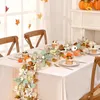 Faux Floral Greenery 1.8/2.7M Autumn Maple Leaf Pumpkin Berries Garland Artificial Autumn Fall Mantle Fireplace Thanksgiving Decorations Hanging Vine 231023