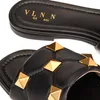 Sandalo di design Pantofola da donna famosa ROMAN STUD in pelle nappa trapuntata piatta Scarpe da uomo Rivetto di alta qualità Novità Tory Tasman con scatole esterne Lady Slide 72