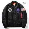 Mäns jackor Fall-flight pilotjacka Black Green Bomber Ma1 Men Bomber Jackets NASA Embrodery Baseball Coat med dragkedja M-XXL 2024