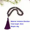 Pendant Necklaces GS77 Rosary 33 Pieces Beads Islamic Muslim Fashion Imitation Obsidian Judaism Car Rearview Mirror Decoration