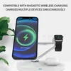 Z9 5-in-1 15W الشاحن اللاسلكي اللاسلكي المغناطيسي LED Atmosphere Light Light Skubles Dock Dock مع منفذ إخراج USB لجهاز iPhone/Apple Watch/AirPods