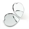 Sublimazione Specchio per trucco portatile Trasferimento vuoto consumabile con specchio in alluminio a forma di cuore Personalizzazione foto Regalo creativo fai-da-te A07