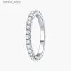 Eheringe Anziw Klassische stapelbare Ringe 925 Sterling Silber 2 mm D Moissanit Eternity Band Hochzeit Verlobungsring für Frauen Edlen Schmuck Q231024